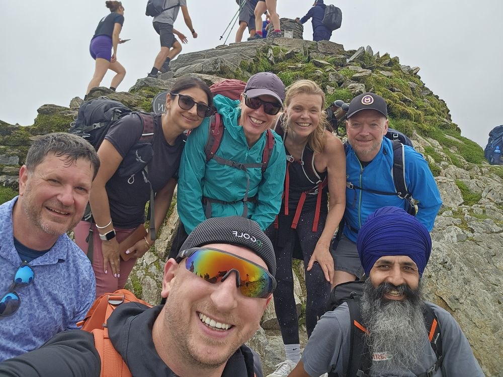 The iD group selfie on the summit of Snowdon